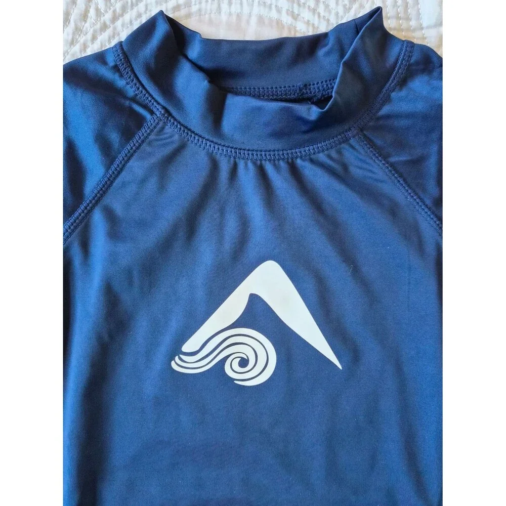 NWT Kanu Surf Navy Rash Guard Long Sleeve Size 6 SPF 50